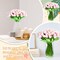 100 Pcs Artificial Real Touch Tulips Fake Artificial Tulip Flower Bulk Bouquet with Stem for Table Centerpieces Wedding Bridal Easter Mother's Day Garden Home Decor, 13.4''(Light Pink)
